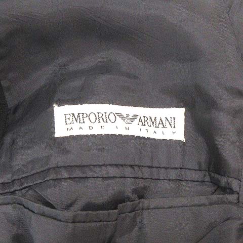 エンポリオアルマーニ EMPORIO ARMANI スーツ セットアップ 上下 3B テーラード ジャケット スラックス パンツ ウール ブラック 黒 48 ●IBS77 メンズ