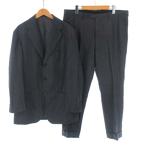 リングヂャケット Ring Jacket スーツ セットアップ 上下 ストライプ 2b テーラード ジャケット スラックス パンツ 総裏 チャコールグレー 52 Ibs77 メンズ 022 ベクトルパーク