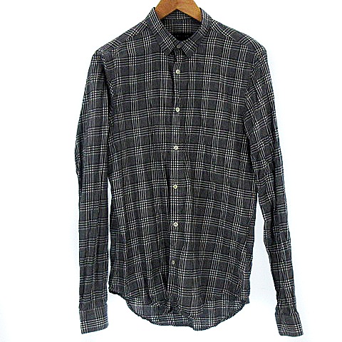 ザラマン Zara Man Slim Fit スリムフィット シャツ チェック 長袖 ホワイト ブラック 白 黒 S メンズ 022 ベクトルパーク