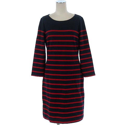 ブルックスブラザーズ Brooks Brothers Red Fleece ワンピース ボーダー タイト 七分袖 ネイビー 紺 レッド 赤 Xs レディース 022 ベクトルパーク