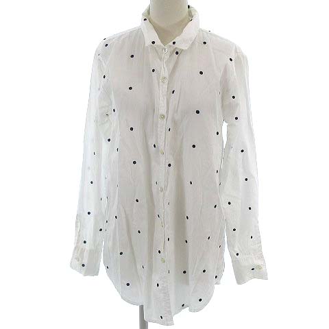 クイーン ベル Queene Belle ドット シャツ 長袖 ホワイト 白 S レディース 022 ベクトルパーク