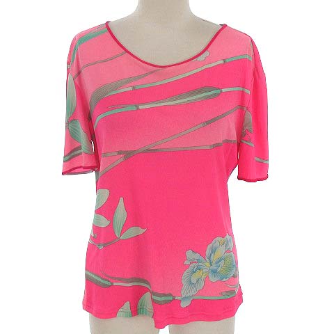 3150 LEONARD　カットソー　花柄　ピンク レオナール】 ピンクTシャツ 3150 LEONARD カットソー 花柄