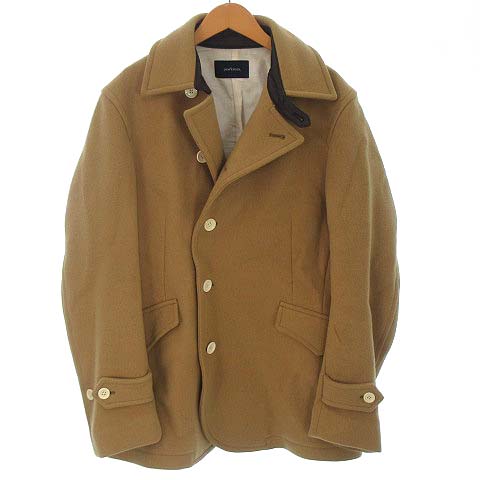 ニューヨーカー Newyorker メルトン シングル ショート Pコート ピーコート ウール ベージュ L Ibs メンズ 022 ベクトルパーク