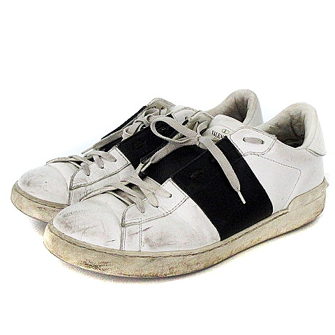 ヴァレンティノ ガラヴァーニ Valentino Garavani Rock ロック スタッズ スニーカー レザー ホワイト ブラック 白 黒 44 メンズ 022 ベクトルパーク