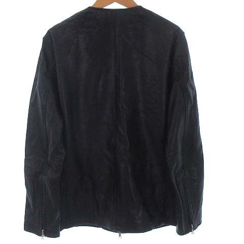 ハレ Hare Han9 ラムレザーノーカラー ジャケット シングル ライダース ブラック 黒 M メンズ 022 ベクトルパーク