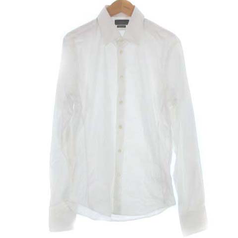 ザラマン Zara Man Basic スーパースリムフィット シャツ 長袖 コットン 無地 ホワイト 白 M メンズ 022 ベクトルパーク