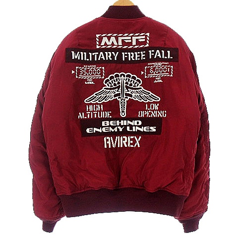 アヴィレックス Avirex Type Ma 1 Mmf Military Free Fall フライト ジャケット ミリタリー ワッペン 刺繍 バーガンディ レッド系 赤系 L メンズ 022 ベクトルパーク