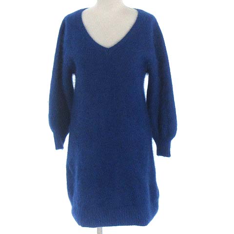 レイビームス Ray Beams アンゴラ ニット ワンピース ひざ丈 膝丈 七分袖 ブルー 青 Ibs94 レディース 022 ベクトルパーク