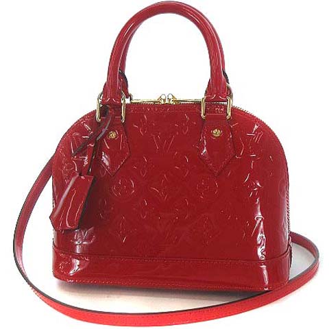 未使用品 ルイヴィトン Louis Vuitton M モノグラム ヴェルニ アルマ スリーズ パドロック 2way バッグ ショルダー ハンド パテントレザー エナメル レッド 赤 レディース 022 ベクトルパーク