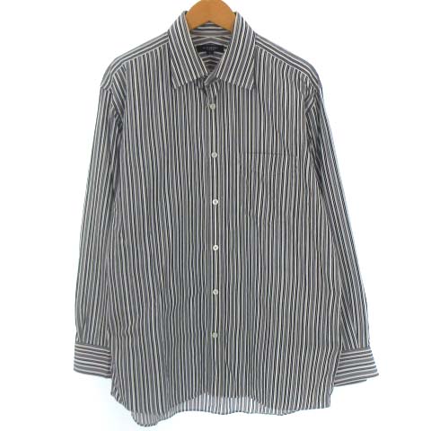 バーバリー ロンドン Burberry London ストライプ シャツ 長袖 ブラック系 黒系 L メンズ 022 ベクトルパーク