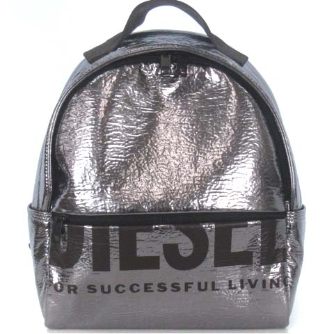 未使用品 ディーゼル DIESEL BOLDMESSAGE メタリック BIGロゴ バック 