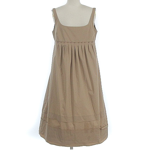 フォクシーニューヨーク Foxey New York ストレッチ グログラン エンパイア ワンピース ノースリーブ ギャザー ひざ丈 膝丈 ベージュ 40 M位 Ecr6 レディース 022 ベクトルパーク
