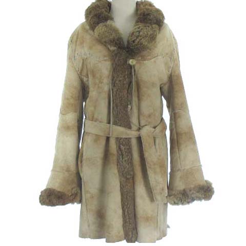 グレースコンチネンタル Grace Continental フェイクムートン コート ロング ラビットファー 裏ボア ベージュ 36 アウター Ecr6 レディース 022 ベクトルパーク