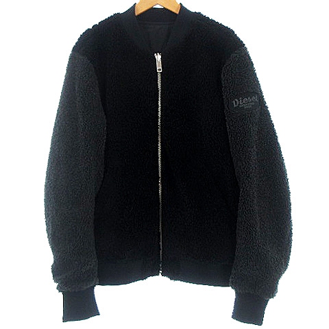 【中古】ディーゼル DIESEL ジャケット ボア ナイロン アウター M 黒 ブラック /AN15 メンズ