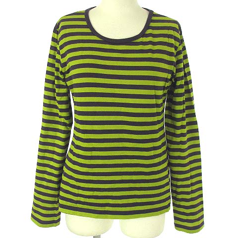 マリメッコ Marimekko Tシャツ カットソー ボーダー 長袖 パープル グリーン 紫 緑 S トップス レディース 022 ベクトルパーク