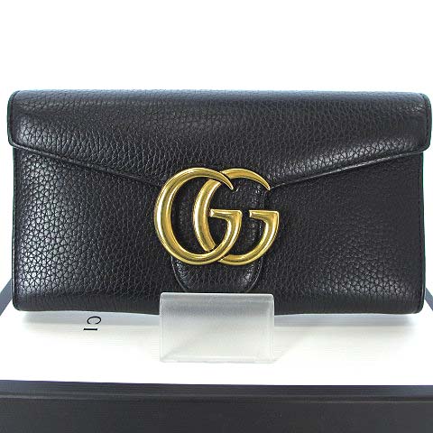 グッチ GUCCI 400586 GG マーモント 長財布 二つ折り ロング フラップ  