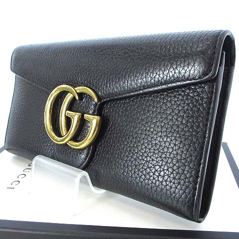 グッチ GUCCI 400586 GG マーモント 長財布 二つ折り ロング フラップ  