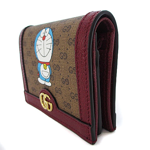 グッチ GUCCI ドラえもん コラボ 美品 ミニGGスプリーム 二つ折り 財布 