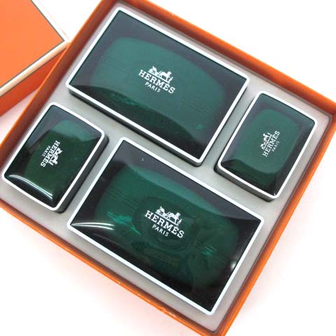 未使用品 エルメス HERMES オー ドランジュ ヴェルト ソープ 4個入 