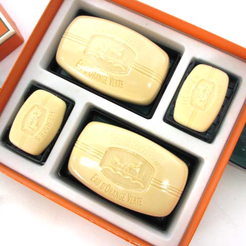 未使用品 エルメス HERMES オー ドランジュ ヴェルト ソープ 4個入 