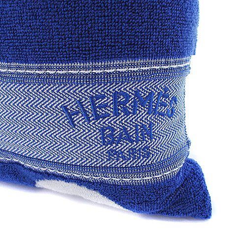 美品　エルメス ピロー ビーチ 枕 ヨッティング ビーチ クッション ブルー 未使用品 エルメス HERMES ヨッティング ビーチ タオル クッション