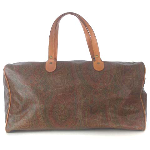 本日特価 エトロ Etro レディース メンズ 鞄 カバン 茶 ブラウン レザー Pvc ペイズリー 旅行かばん トラベル バッグ ボストン メンズバッグ Acersaecuador Com