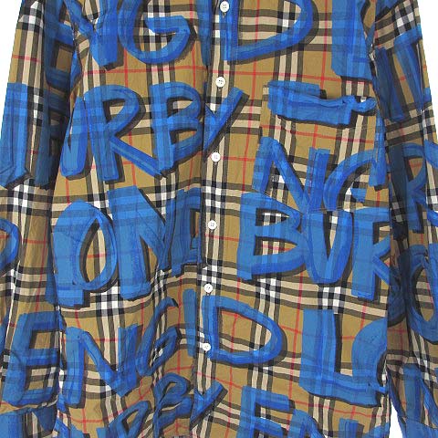 バーバリー BURBERRY 美品 18AW Graffiti Print Vintage Check Shirt 