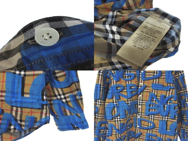 バーバリー BURBERRY 美品 18AW Graffiti Print Vintage Check Shirt 