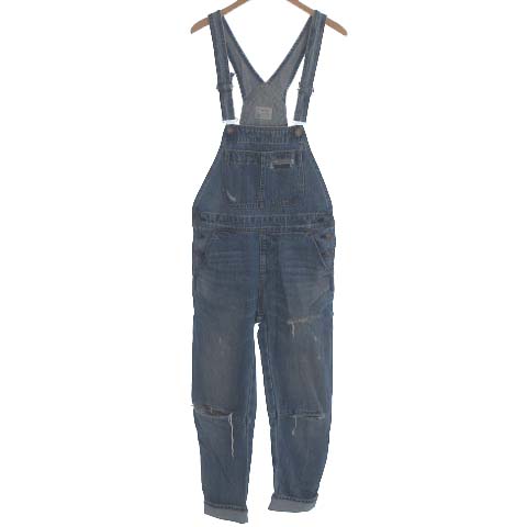 アングリッド Ungrid ヴィンテージ サルエル サロペット オーバーオール デニム ダメージ加工 コットン インディゴブルー 青系 S レディース 022 ベクトルパーク