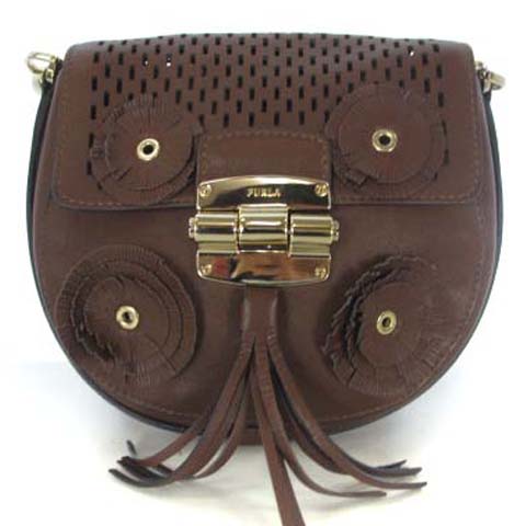 フルラ FURLA F6900 クラブ タッセル ショルダー バッグ カーフレザー 