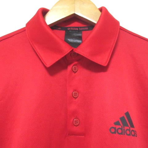 アディダス adidas テニス ポロシャツ 半袖 CLIMALITE 赤 黒 白