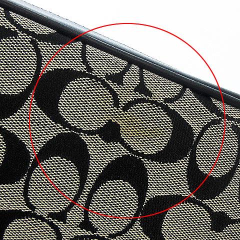 コーチ COACH 6830 シグネチャー ハンドバッグ キャンバス レザー フリンジチャーム付 ブラック系 黒系 レディース