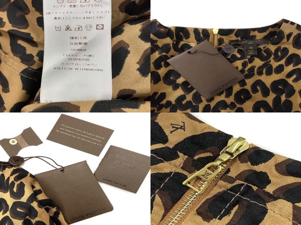 未使用品 ルイヴィトン LOUIS VUITTON ワンピース 半袖 レオパード 総  