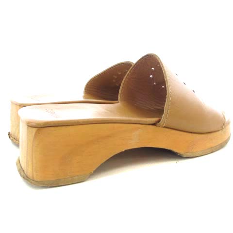 エルメス Hermes エブリン サンダル ミュール ウッドソール Hロゴ パンチング ブラウン 茶系 35 22 5 靴 シューズ Ibo24 レディース 022 ベクトルパーク