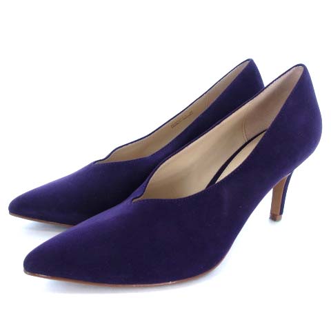 ナノユニバース Nano Universe パンプス ポインテッドトゥ ピンヒール スエード レザー Nu 1 紫 パープル 36 23 0cm相当 靴 シューズ Ibo24 レディース 022 ベクトルパーク