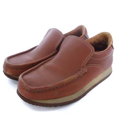 エルメス HERMES ターボ TURBO スニーカー スリッポン レザー 無地 茶 