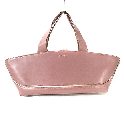 フルラ FURLA ハンドバッグ 横長 フェイクレザー ピンク かばん カバン 