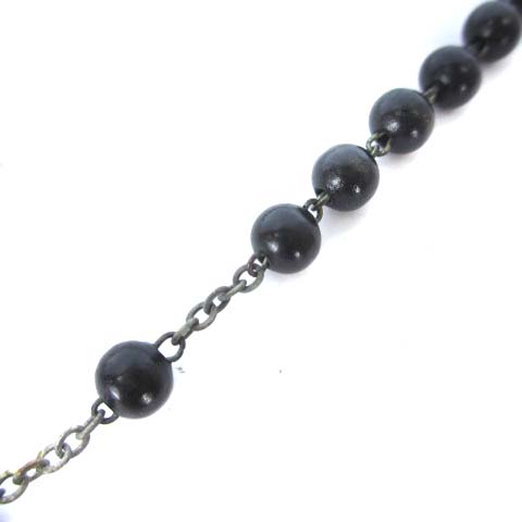 ドルガバ シルバー ブラックビーズ ロザリオネックレス D&G DOLCE