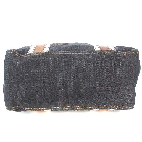 BURBERRY BLUE LABEL デニム トートバッグ レザー インディゴ BURBERRY BLUE LABEL デニム トートバッグ レザー インディゴ