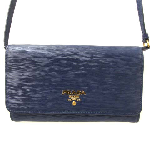 プラダ PRADA ショルダーウォレット バッグ 長財布 二つ折り レザー 斜 
