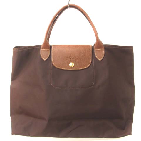 LONGCHAMP ダークブラウン　ハンドバッグ　トートバッグ　ロゴ ロンシャン LONGCHAMP ルプリアージュ トートバッグ ハンド