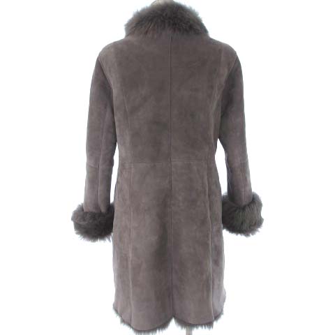 マーニ MANI ムートン コート ロング 羊革 裏ファー グレー M アウター  