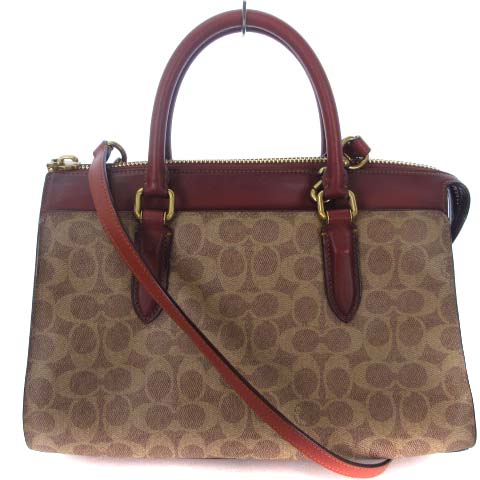 COACH コーチ PVC シグネチャー ハンドバッグ ブラウン COACH(コーチ