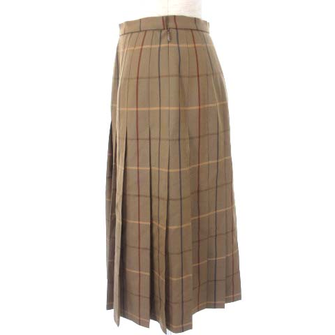 バーバリーズ Burberrys プリーツスカート ひざ丈 チェック ウール