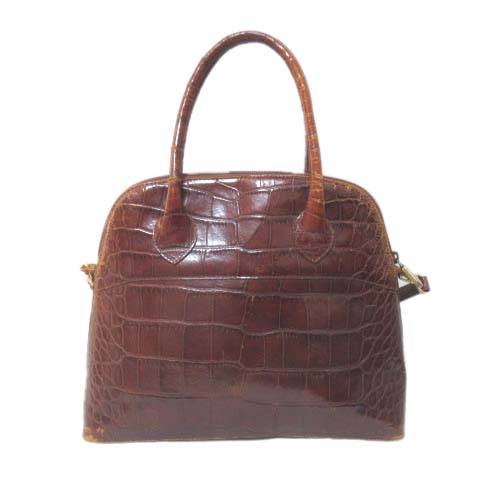 フルラ FURLA オールド クロコ型押し レザー 2way ハンドバッグ 