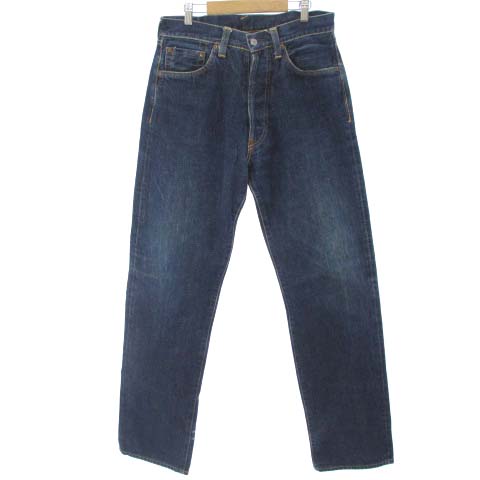 エヴィス EVISU デニムパンツ ジーンズ レザーパッチ コットン 