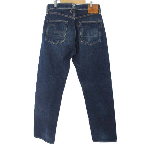 エヴィス EVISU デニムパンツ ジーンズ レザーパッチ コットン 