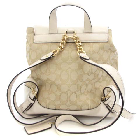 COACH リュック シグネチャー キャンバス ホワイト F73313 コーチ COACH F73313 シグネチャー リュックサック デイパック