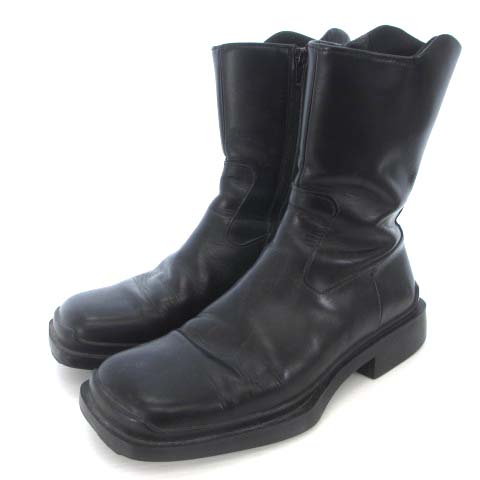 プラダ PRADA 7 0977 ショートブーツ スクエアトゥ サイドジップ 