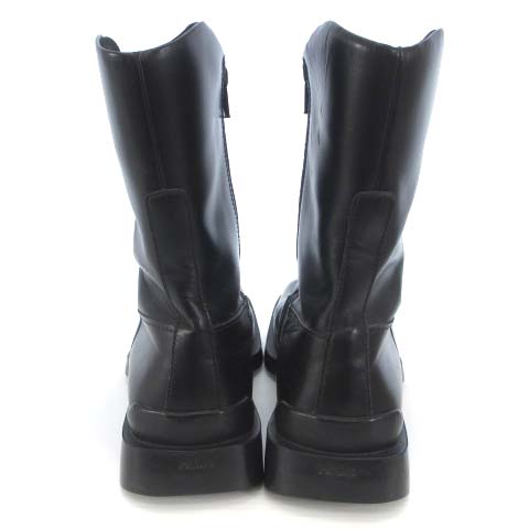 プラダ PRADA 7 0977 ショートブーツ スクエアトゥ サイドジップ 